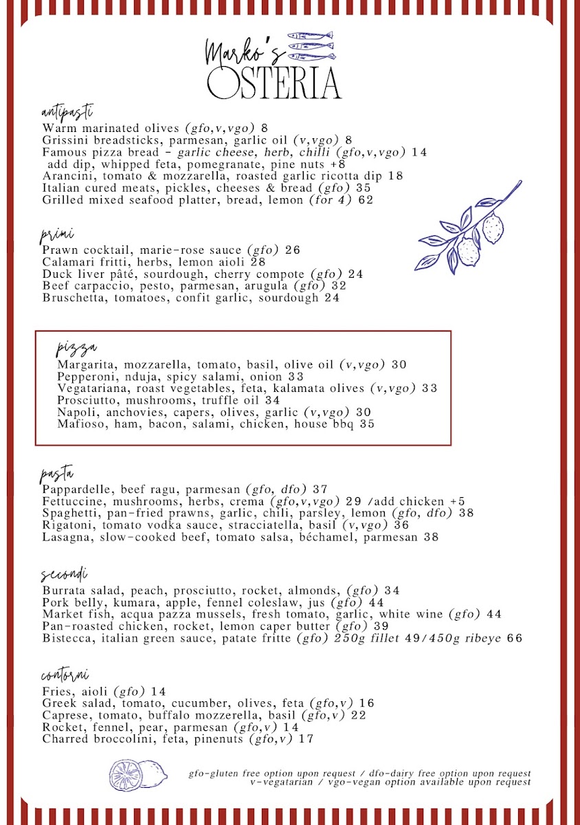 Osteria Matamata Photo Menu 1