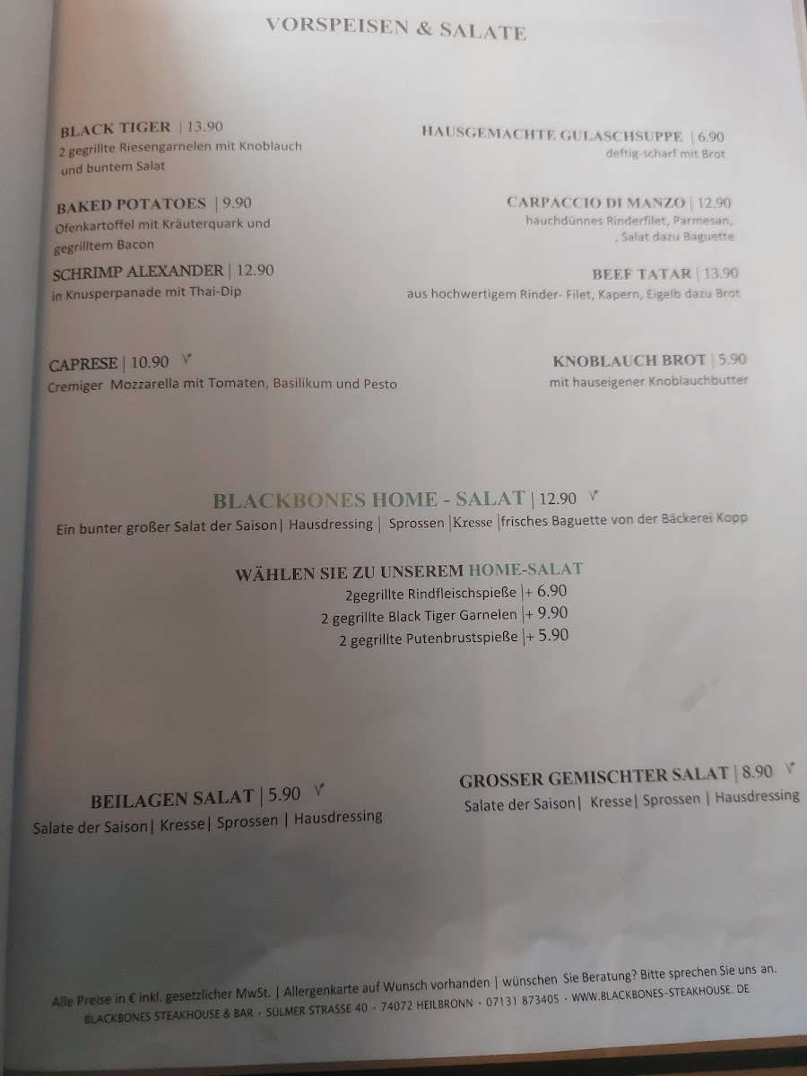 BLACKBONES STEAKHOUSE Photo Menu 2