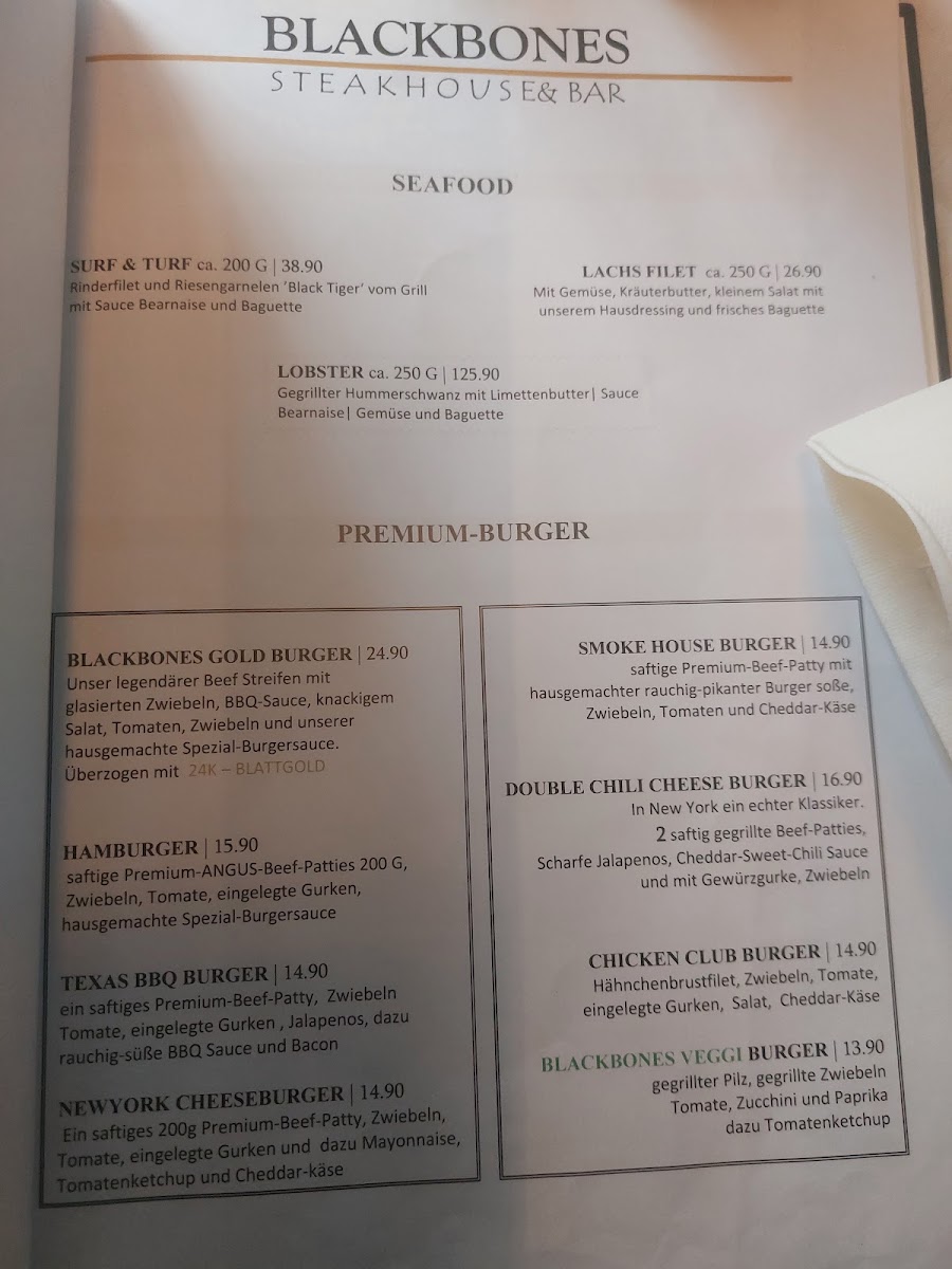 BLACKBONES STEAKHOUSE Photo Menu 3