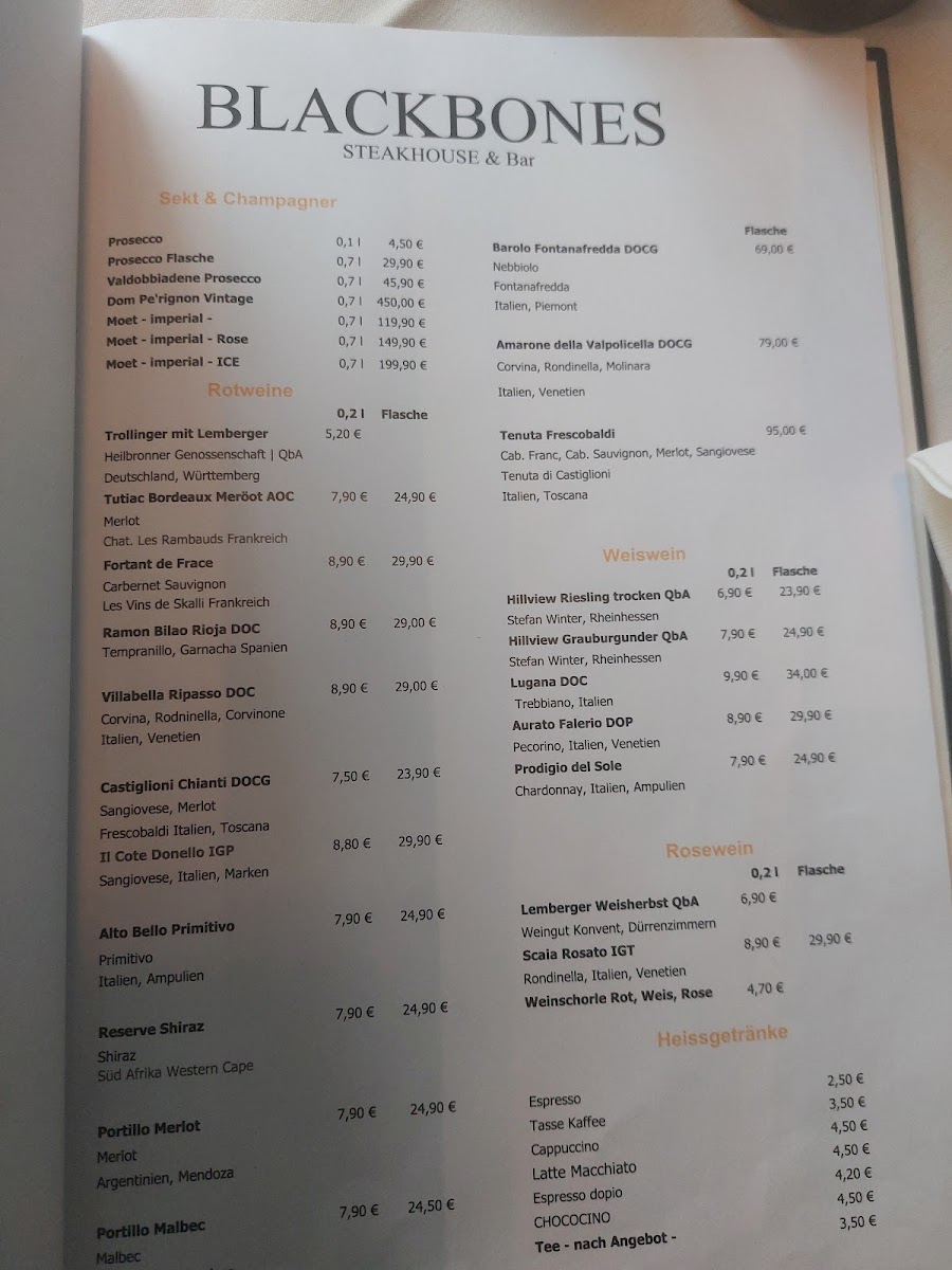 BLACKBONES STEAKHOUSE Photo Menu 4
