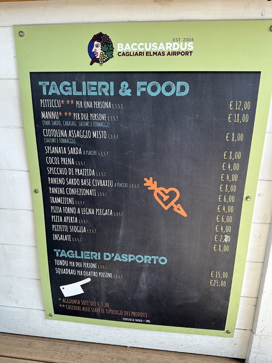 Baccusardus Cagliari Elmas Airport Photo Menu 4