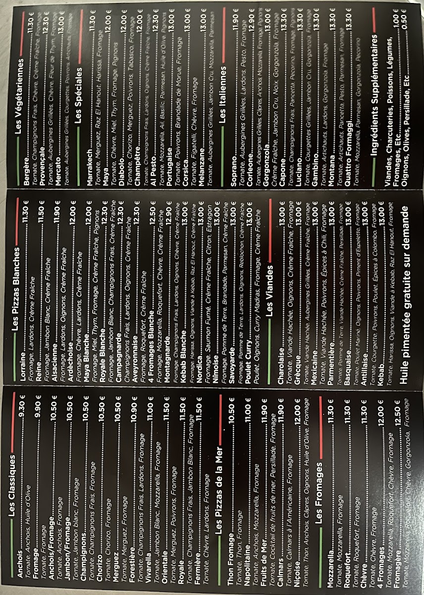 Tropicana Pizza Photo Menu 1
