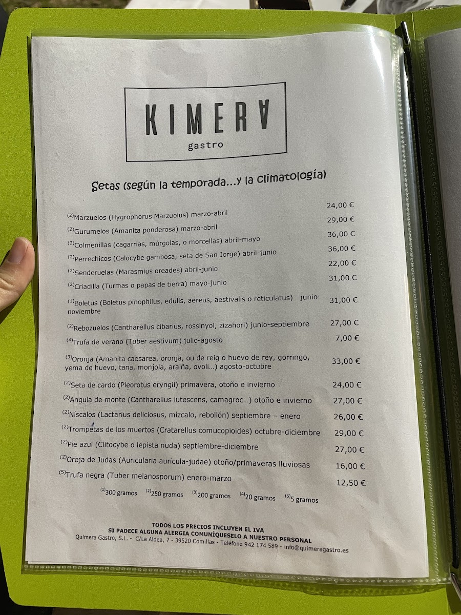 Kimera Gastro Photo Menu 3