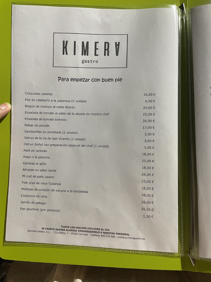 Kimera Gastro Photo Menu 4