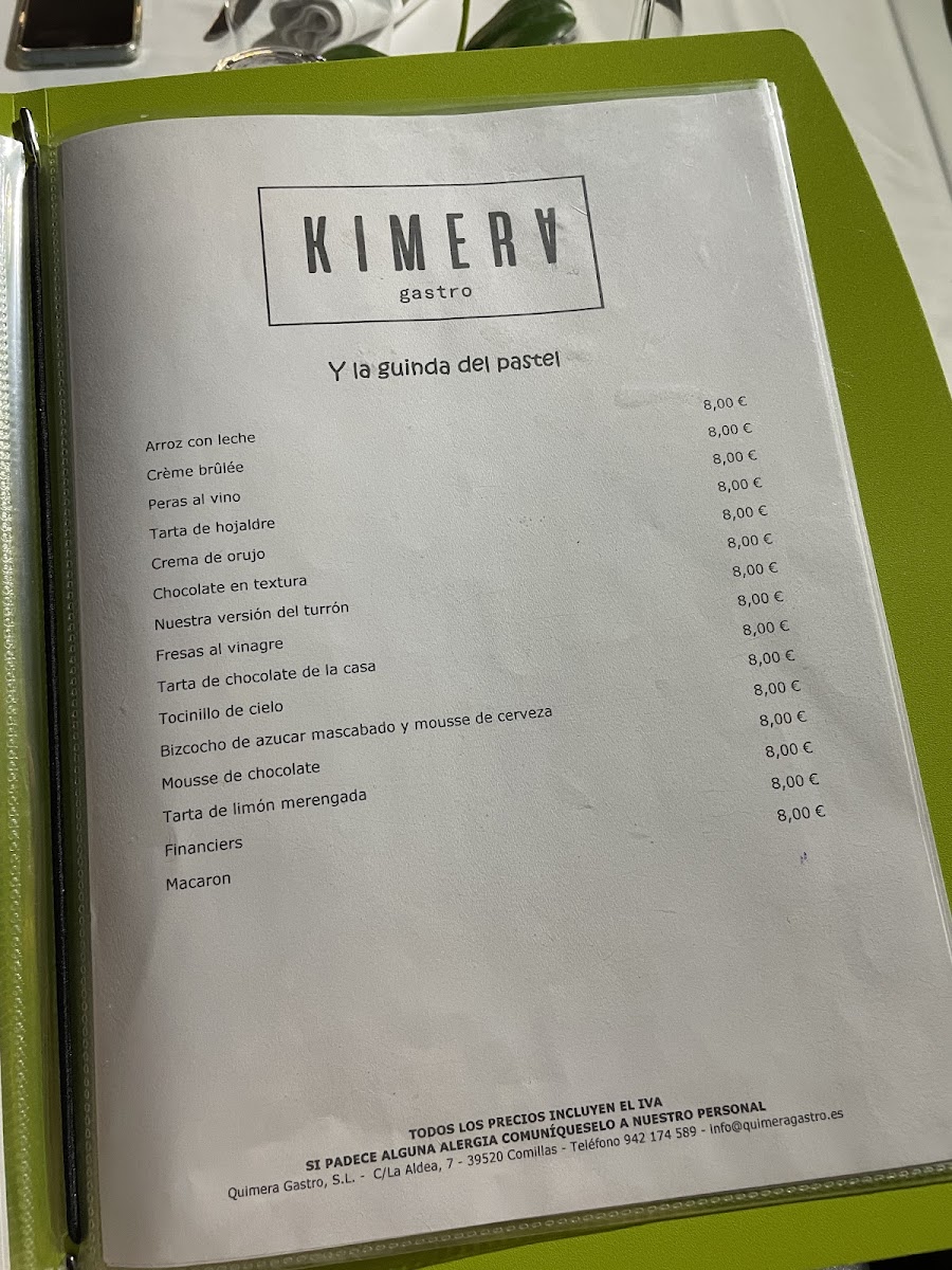Kimera Gastro Photo Menu 5