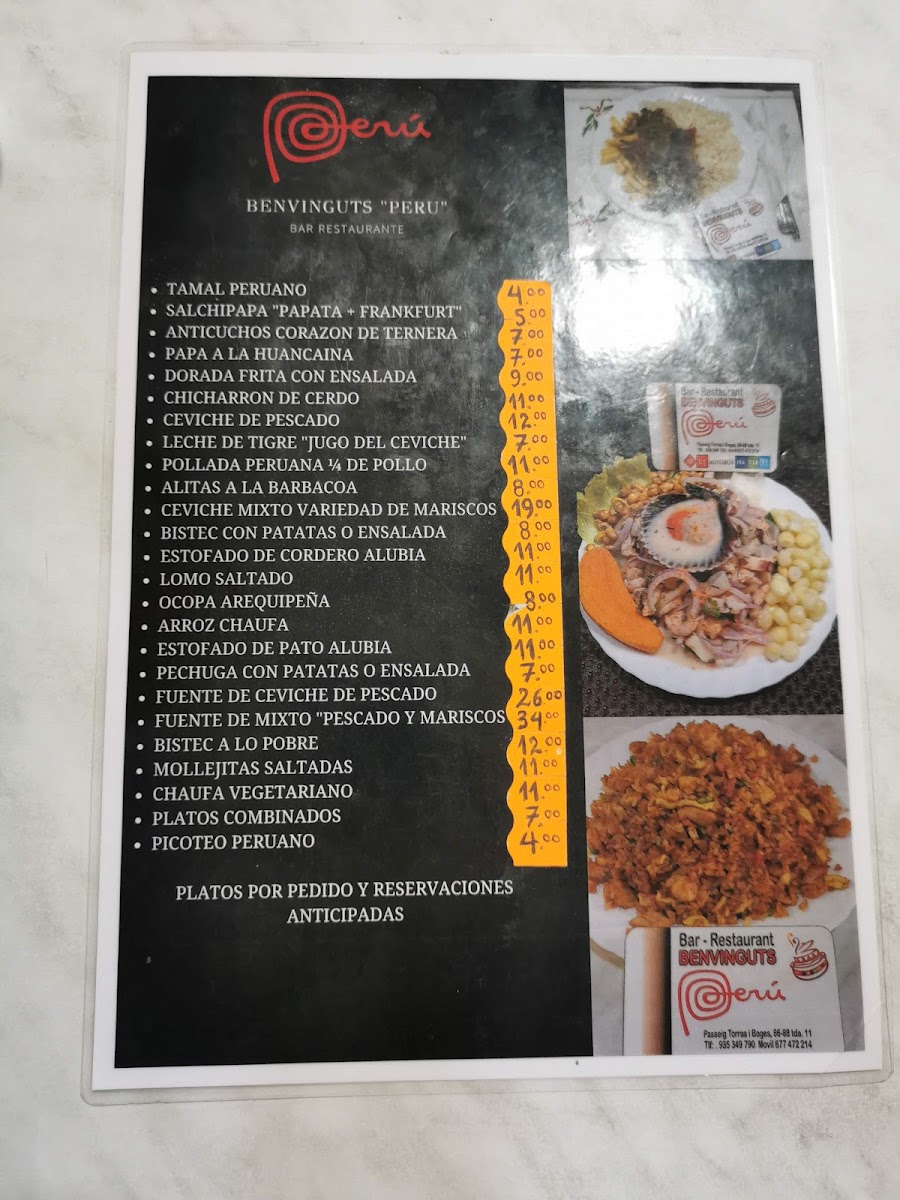 Benvinguts Bar Restaurant Photo Menu 2