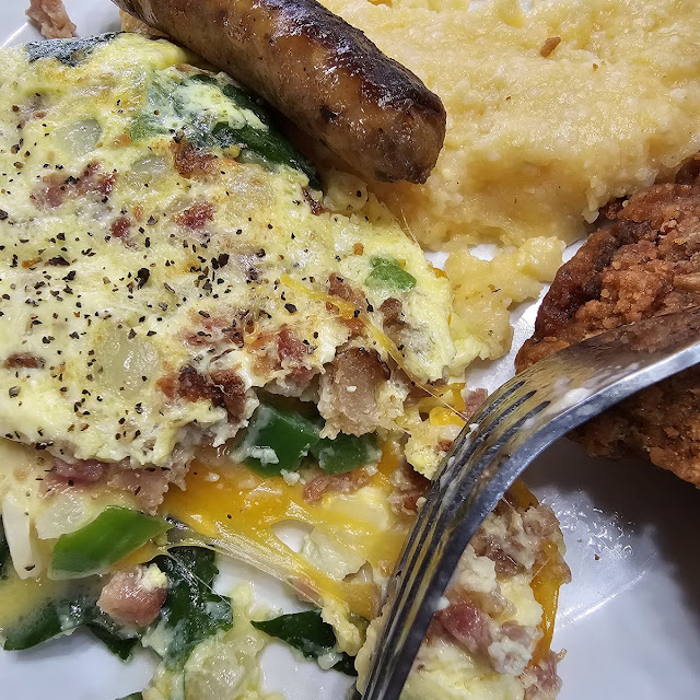 Veggie Omelette and Sausage Links