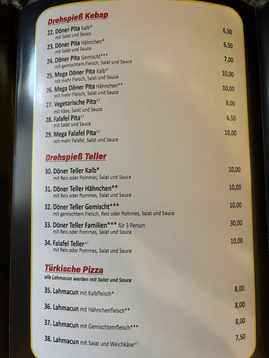 Lune Döner Photo Menu 2