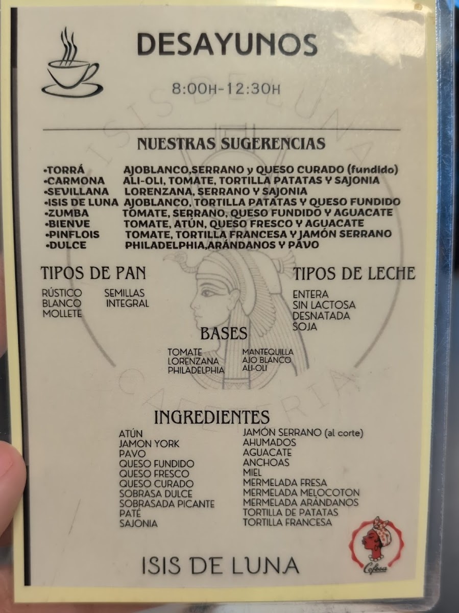 Cafeteria Isis de Luna Photo Menu 2
