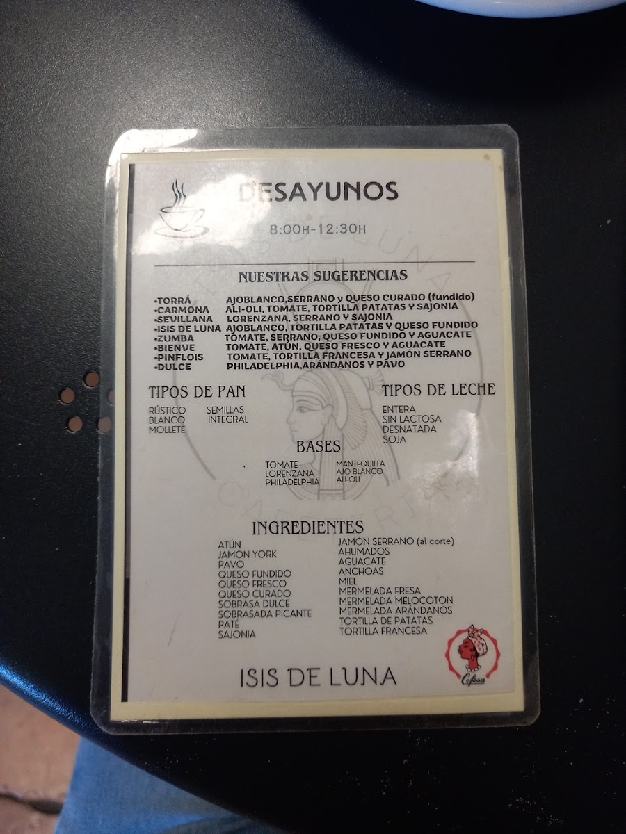 Cafeteria Isis de Luna Photo Menu 3
