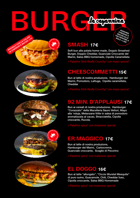 La Capannina Bottegone | Pizza e burger a Pistoia Photo Menu 3