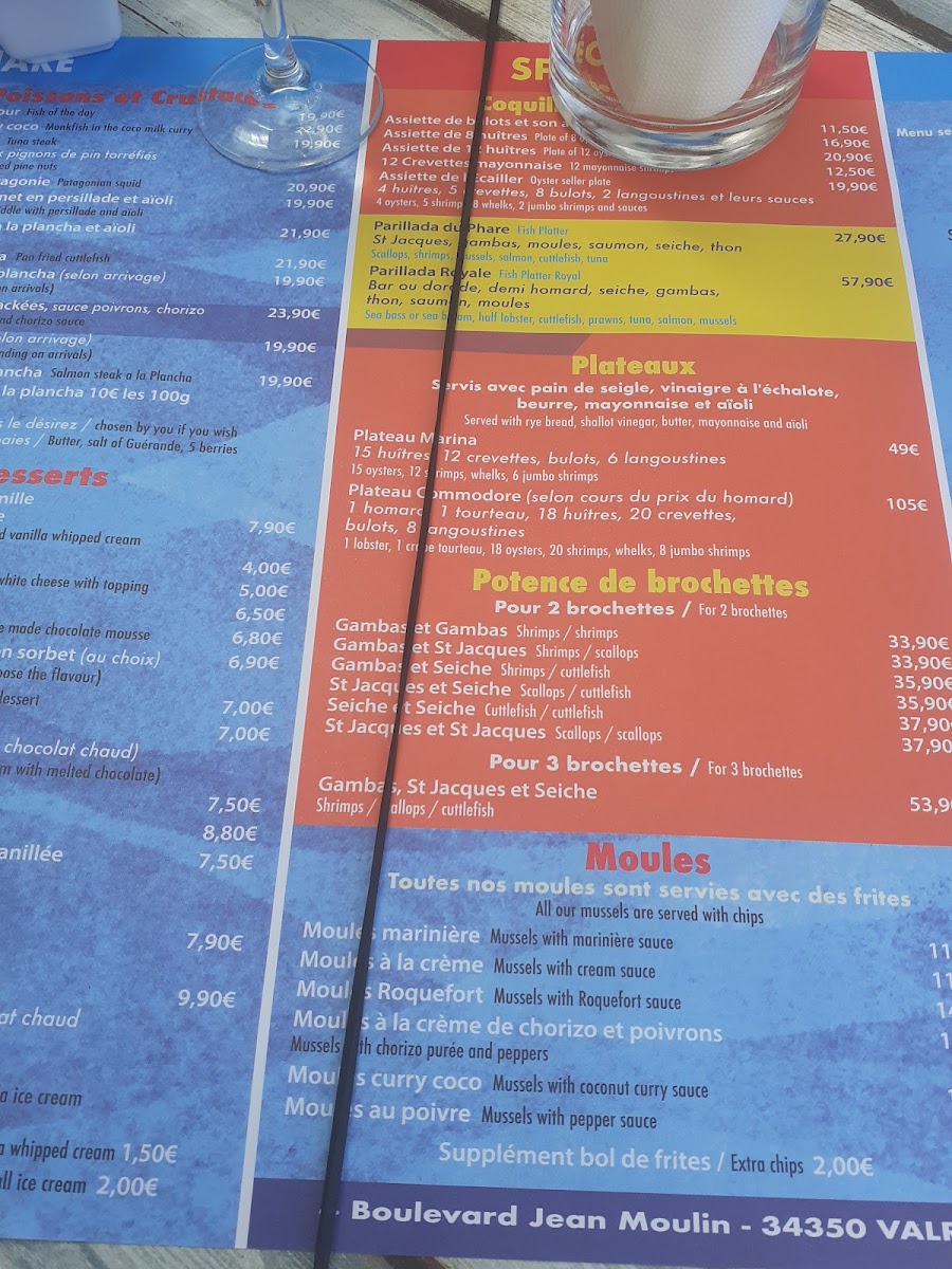 Le Phare Photo Menu 10