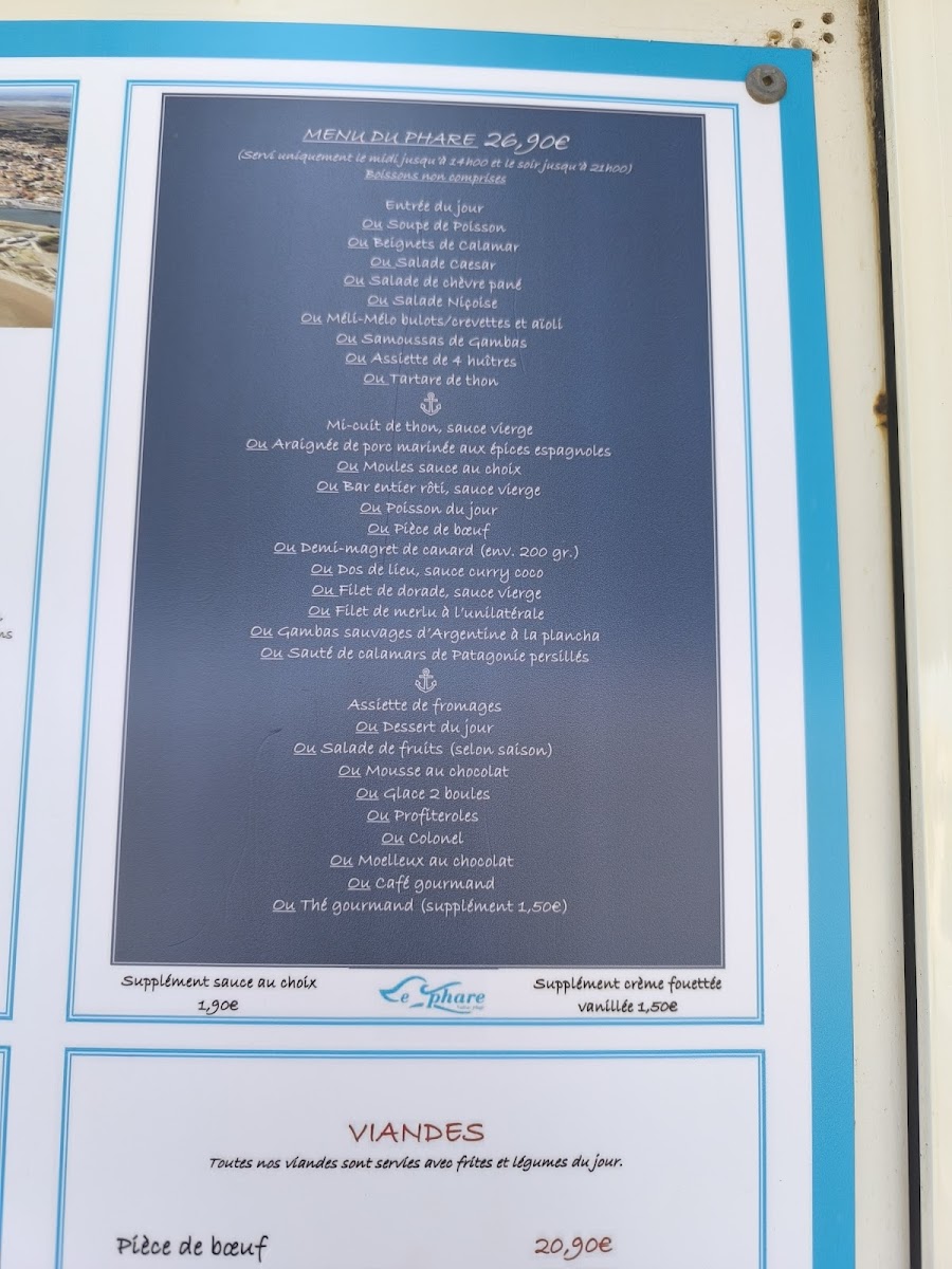 Le Phare Photo Menu 3