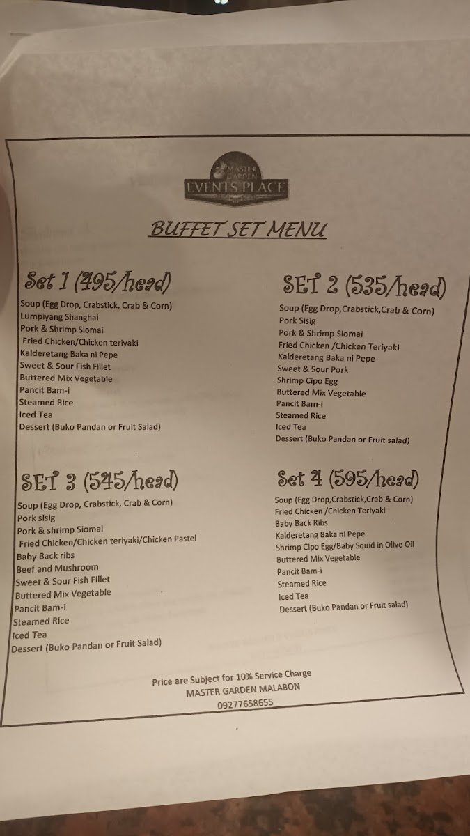 Master Garden Photo Menu 2