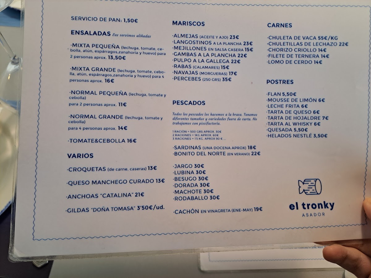 Asador El Tronky Photo Menu 2