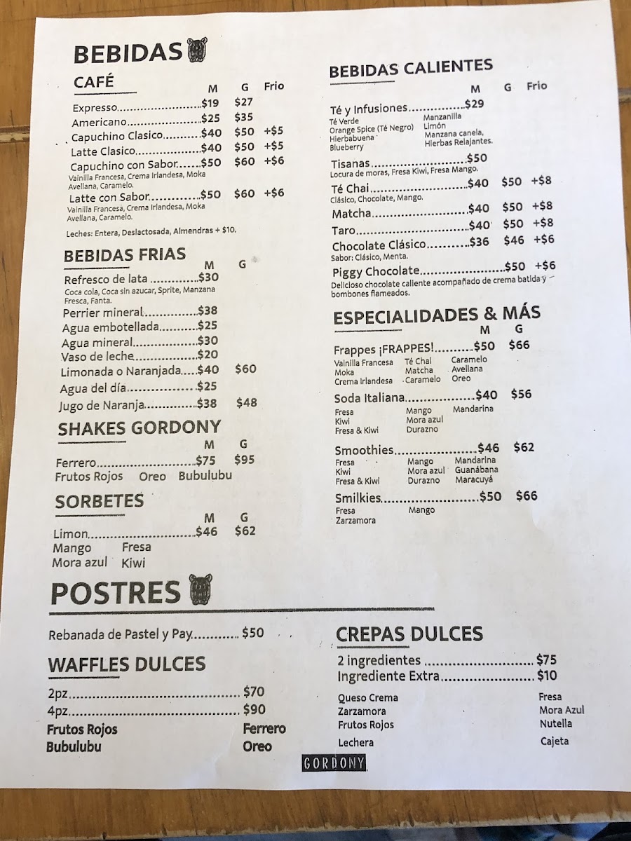 Gordony Bistro Photo Menu 3