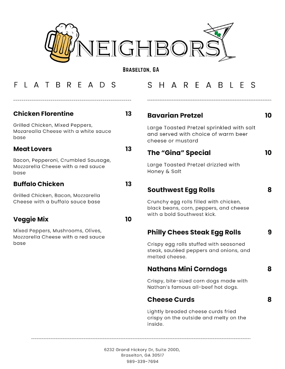 Hit's Tap Room Photo Menu 1