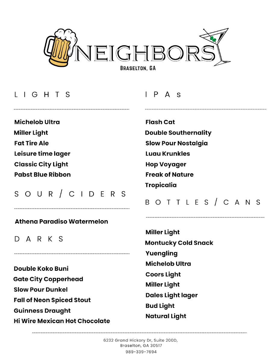 Hit's Tap Room Photo Menu 2