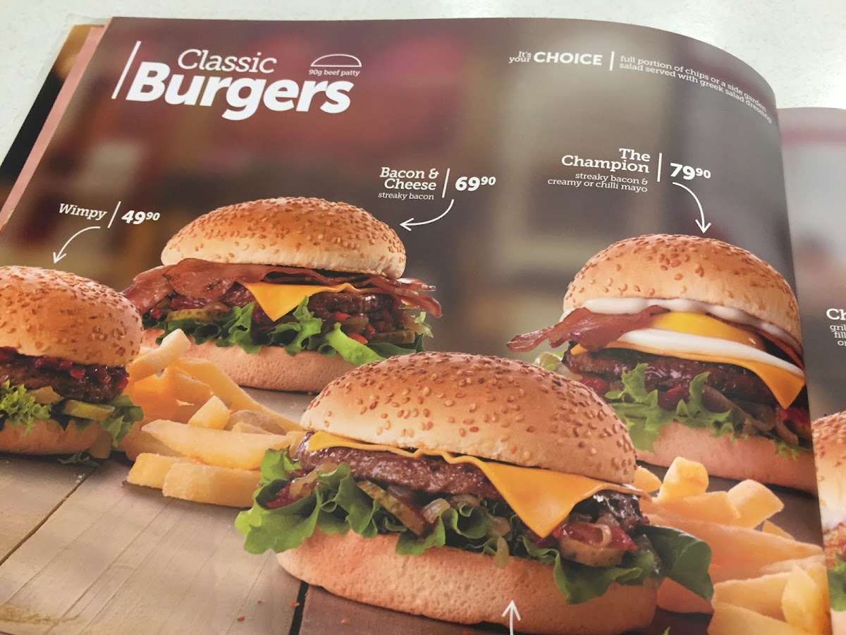 Wimpy Fourways Mall Photo Menu 9