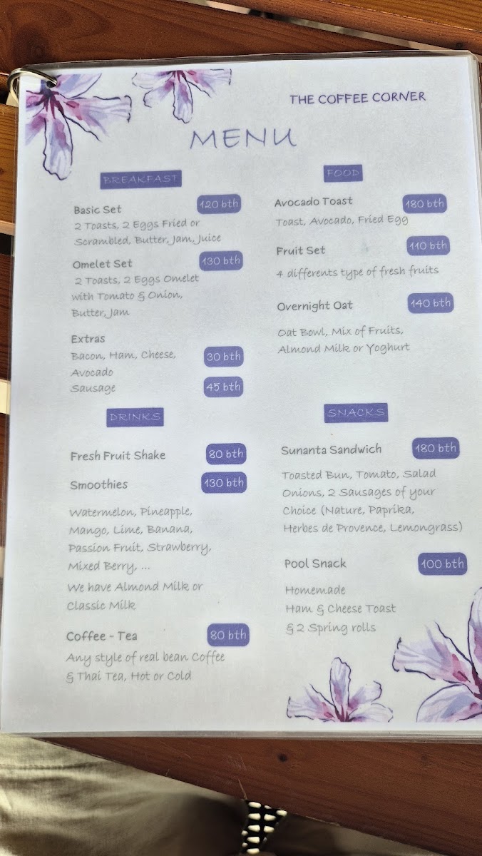 The Coffee Corner Photo Menu 1
