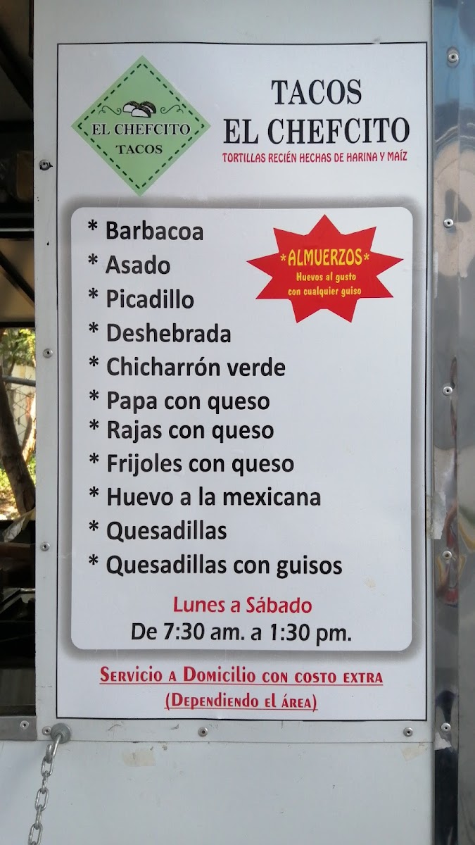 El Chefcito Tacos Photo Menu 1