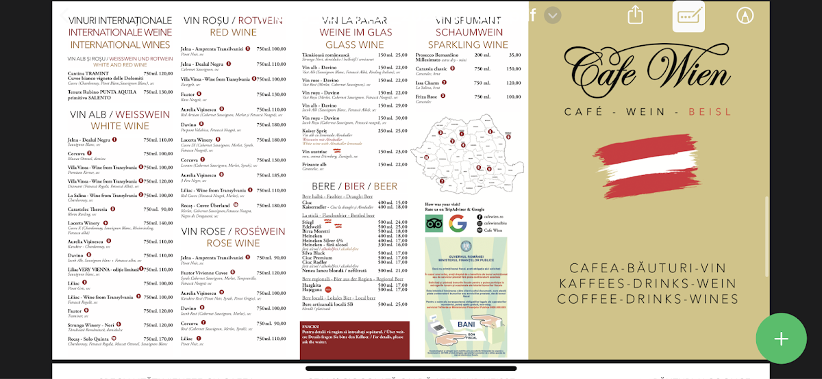 Cafe Wien Photo Menu 2