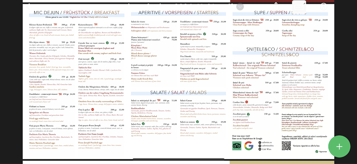 Cafe Wien Photo Menu 5