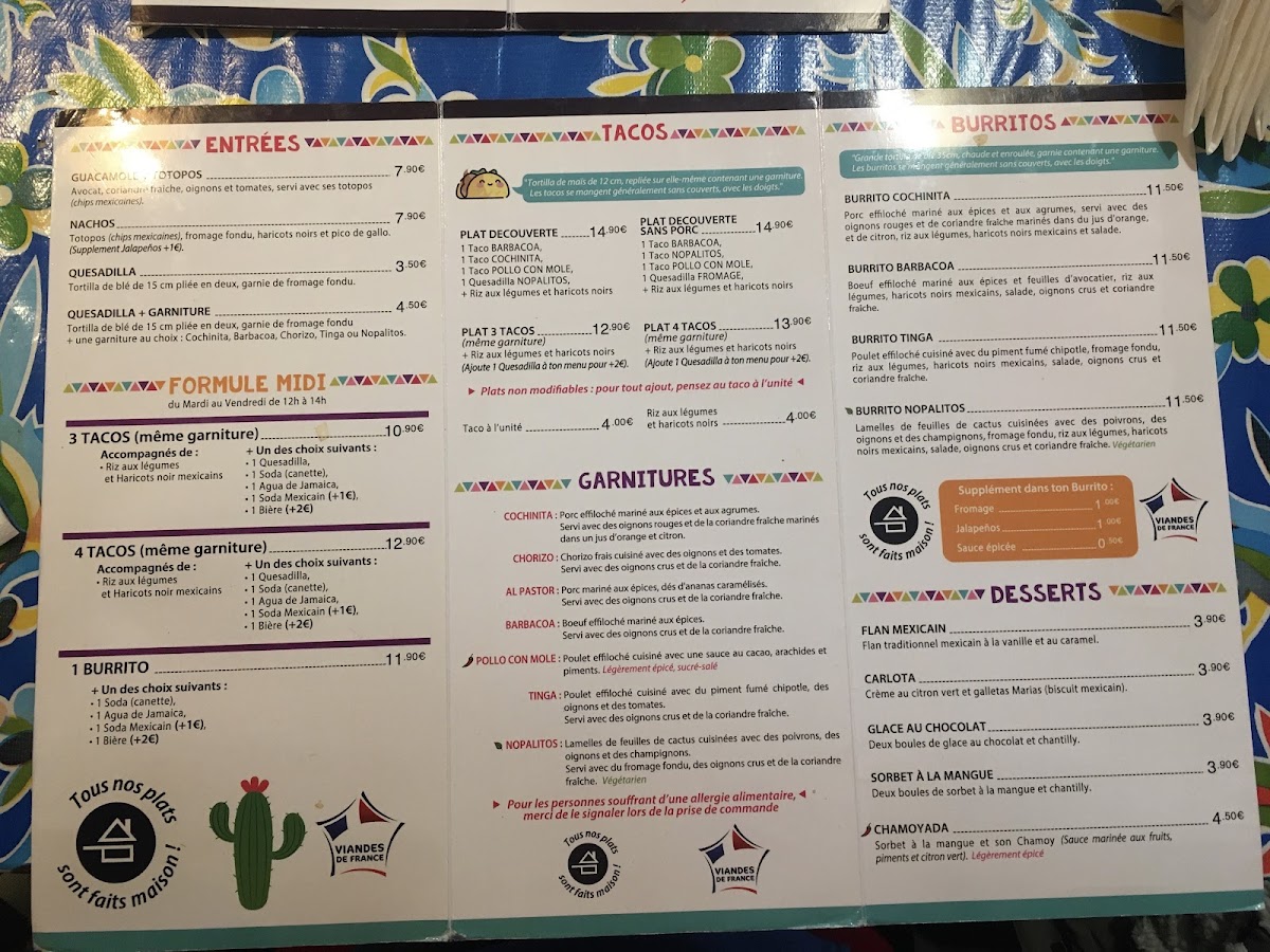 La Taqueria Toulouse Photo Menu 1
