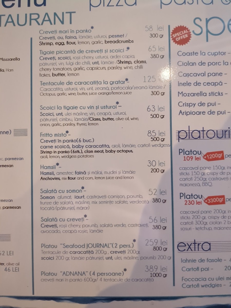 Seafood Journal Photo Menu 2