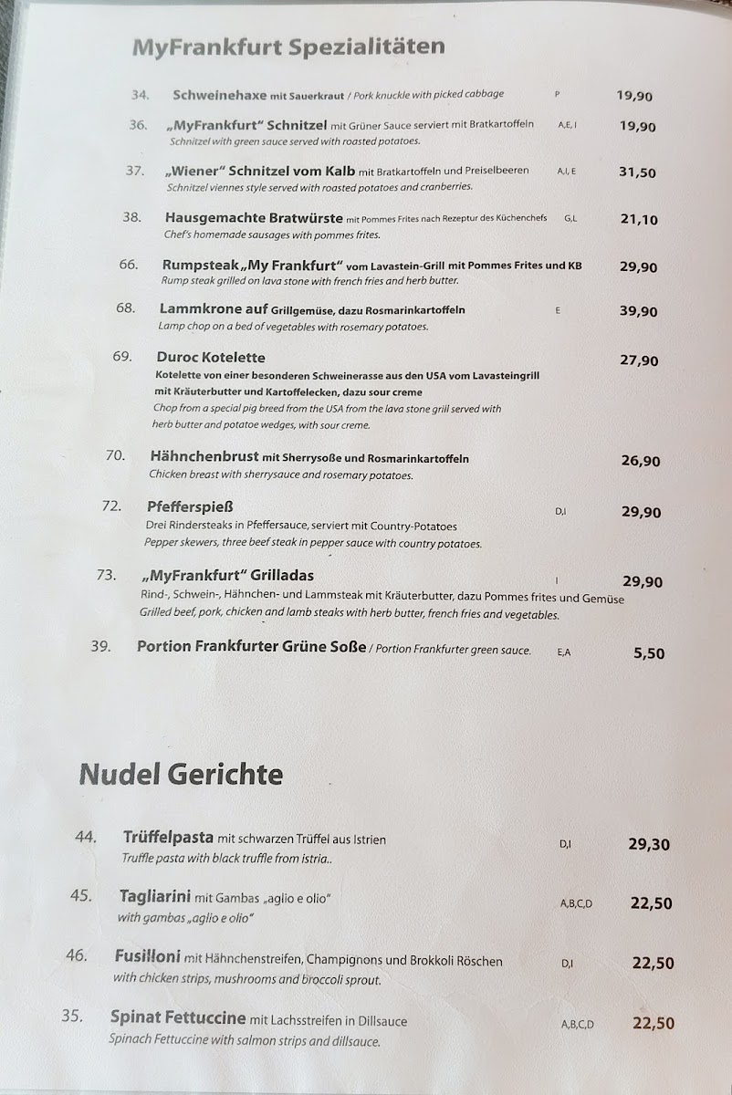 Restaurant MyFrankfurt Photo Menu 2