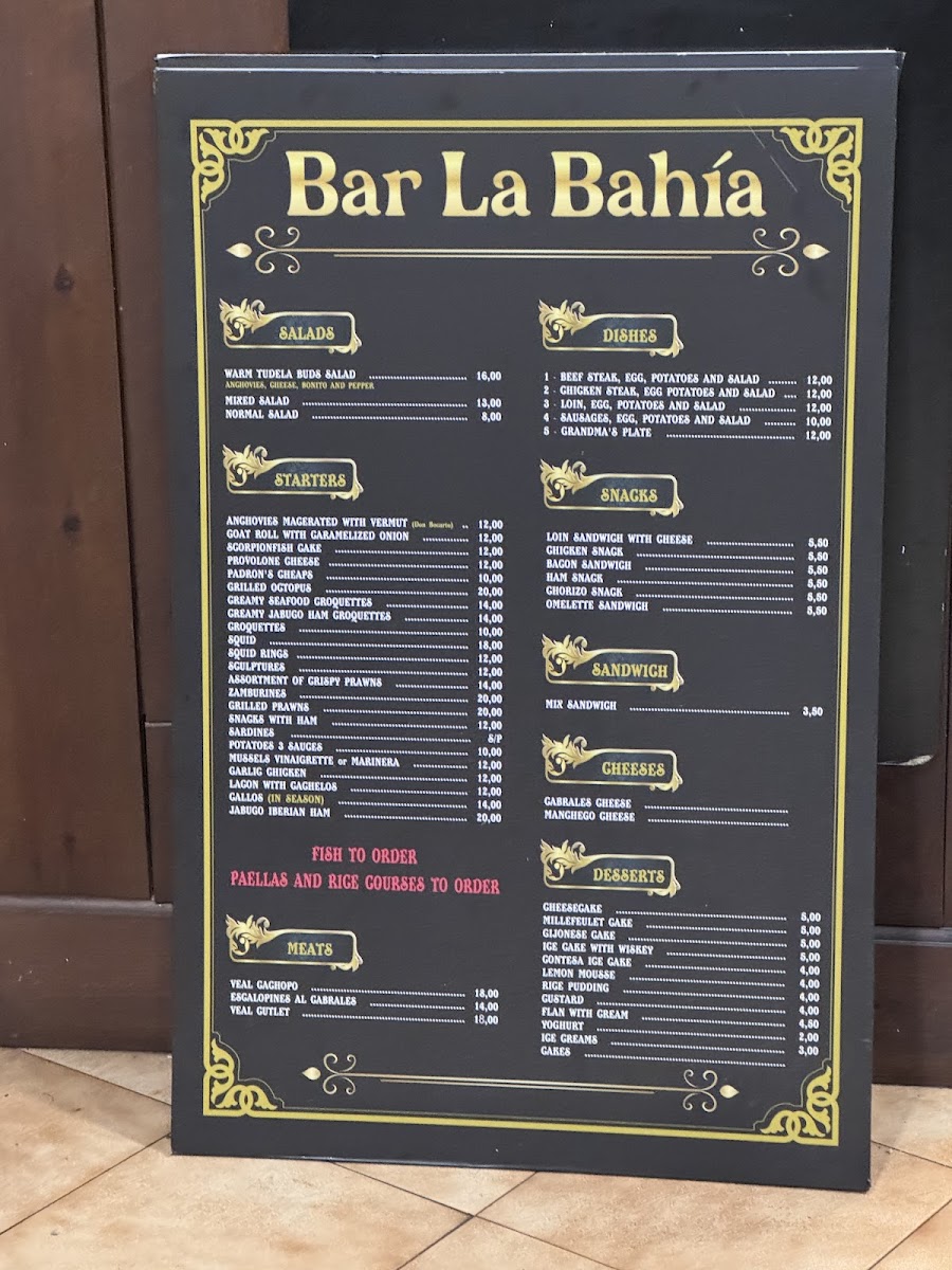 Bar La Bahía Photo Menu 2