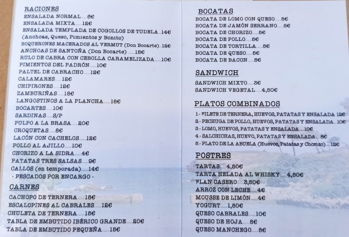Bar La Bahía Photo Menu 5