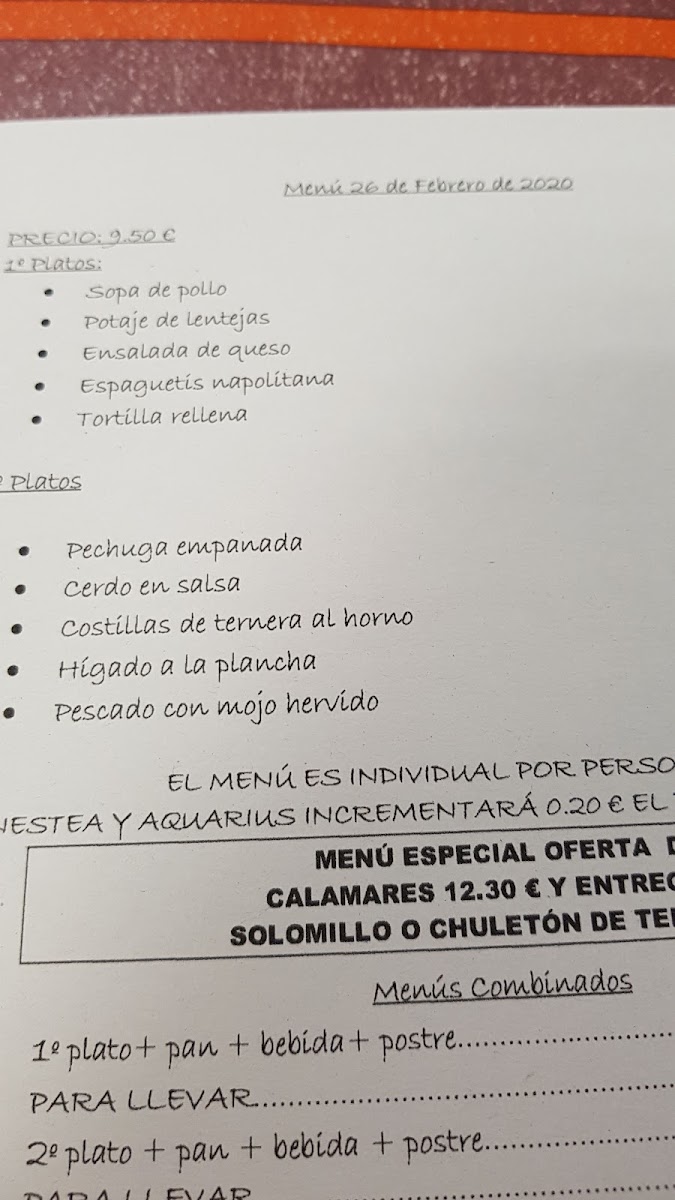 Restaurante Hijos de Chencho Photo Menu 6