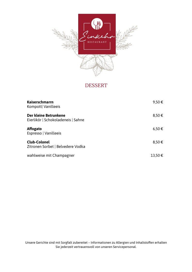 Restaurant Einkehr Photo Menu 4
