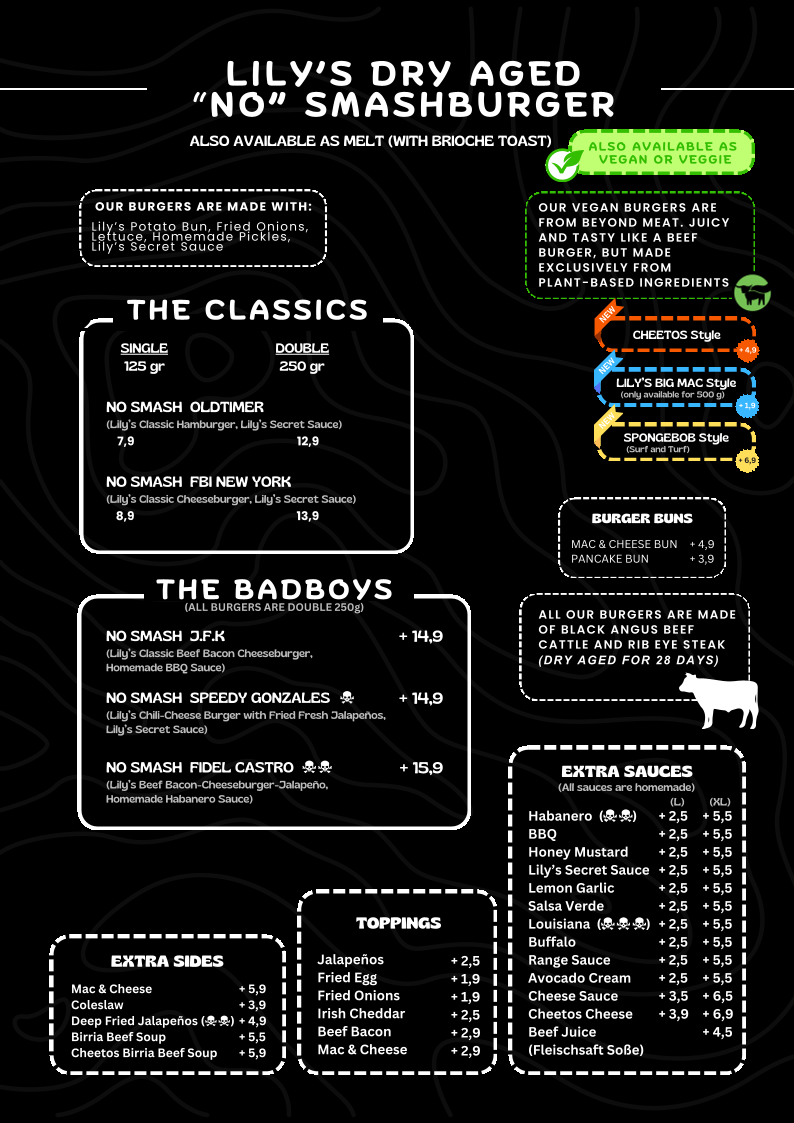 Lily Burger 'Beef & Vegan Grill-Club“ Photo Menu 2