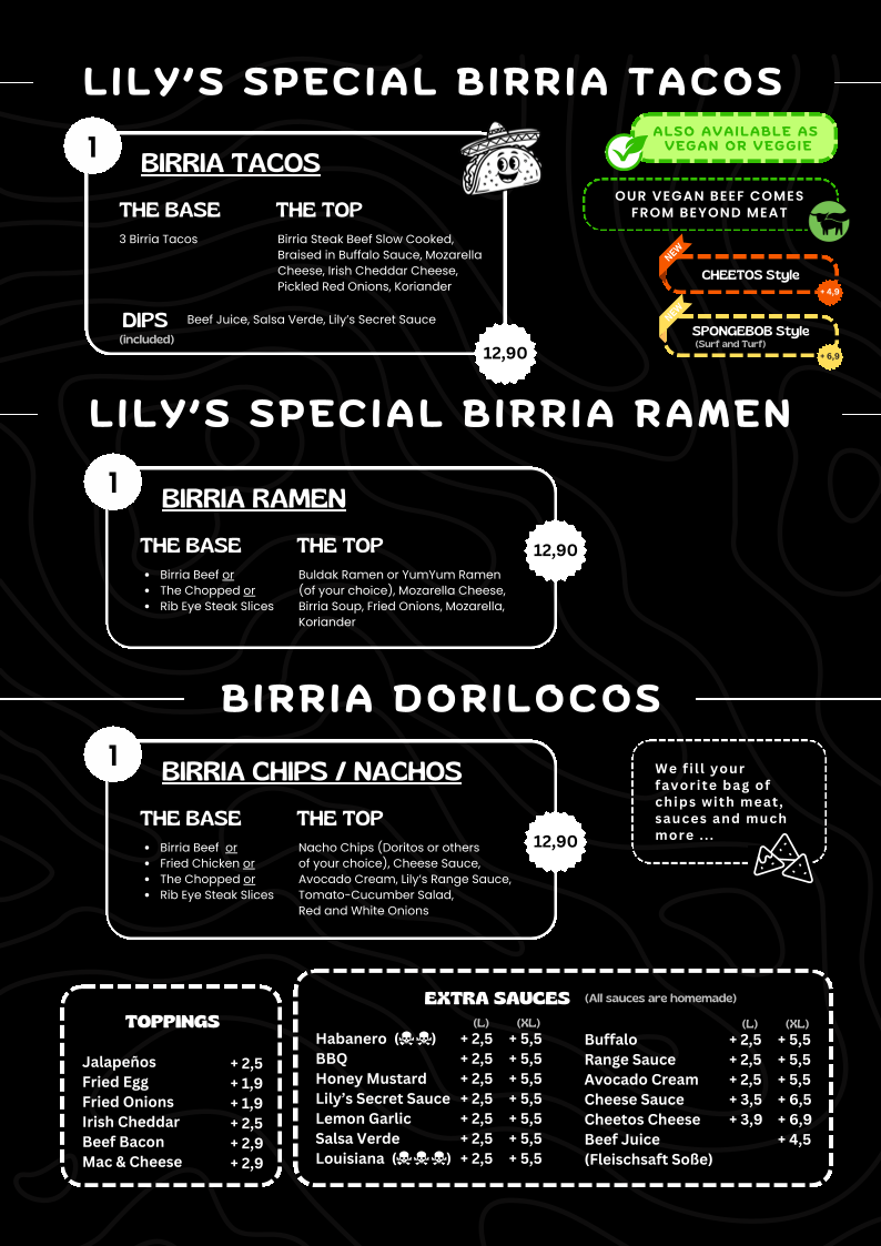 Lily Burger 'Beef & Vegan Grill-Club“ Photo Menu 5