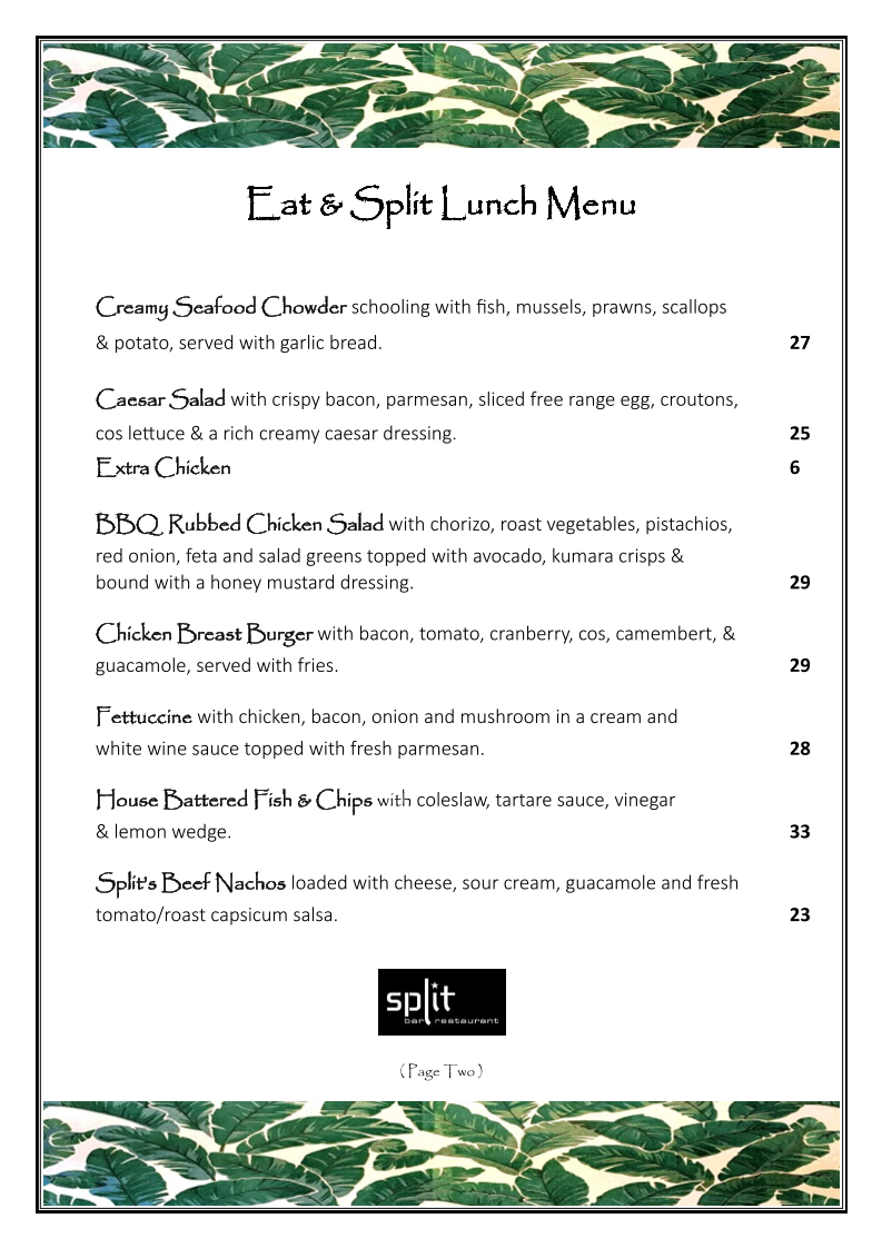 Split Bar & Restaurant Photo Menu 5