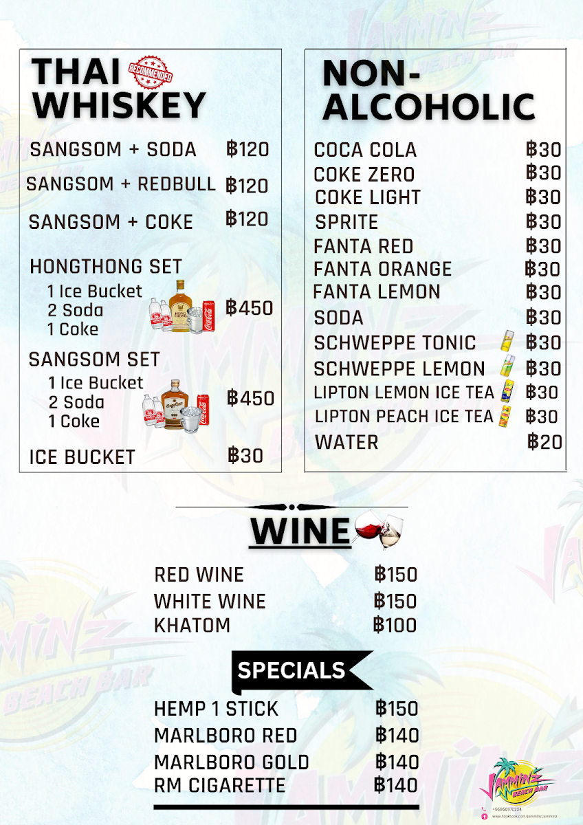 Jamminz Beach Bar Samui Photo Menu 2