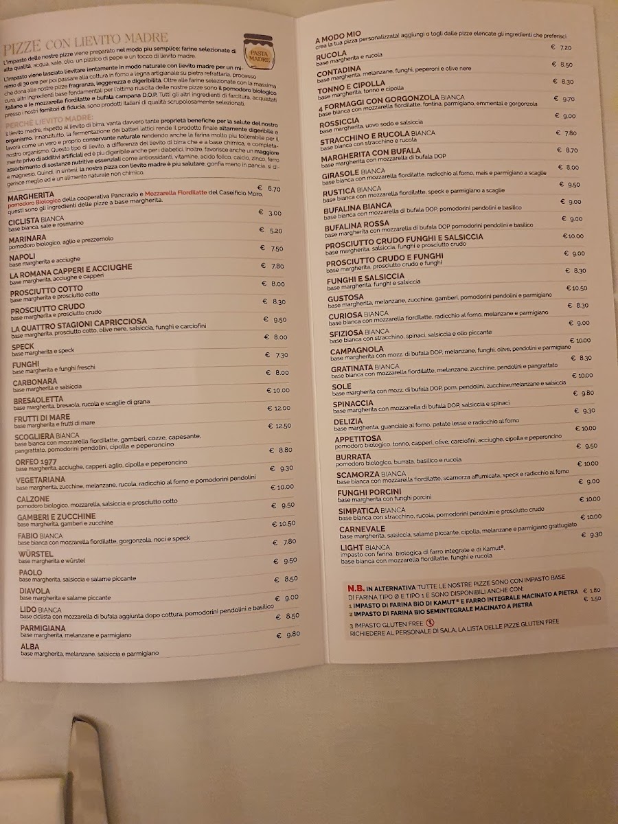Ristorante Pizzeria Orfeo Photo Menu 5