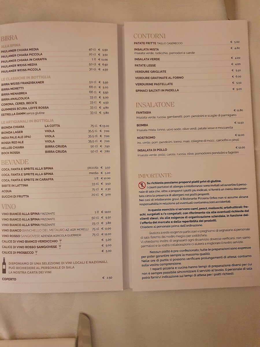 Ristorante Pizzeria Orfeo Photo Menu 8