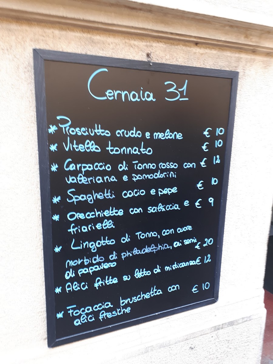 Cernaia 31 Photo Menu 1