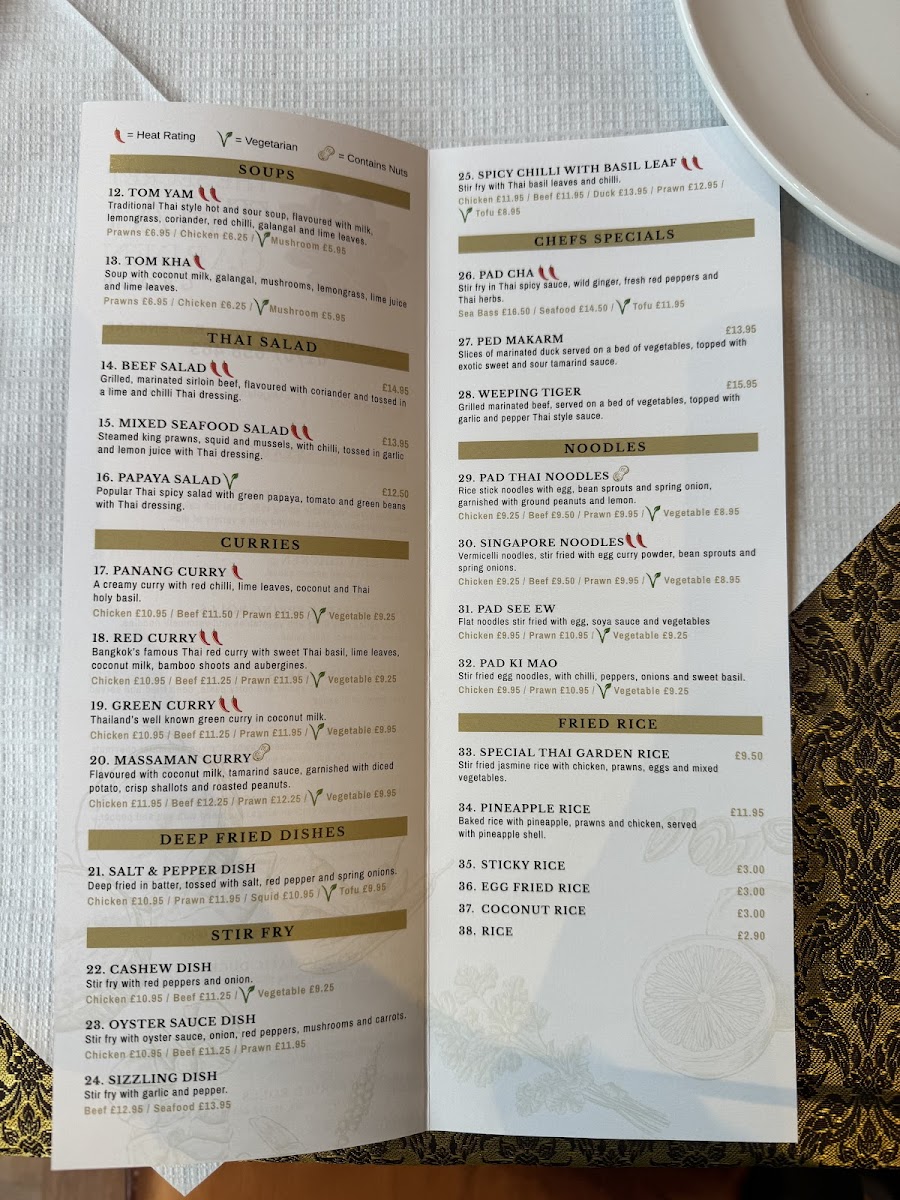 The Secret Thai Garden, Potters Bar Photo Menu 4
