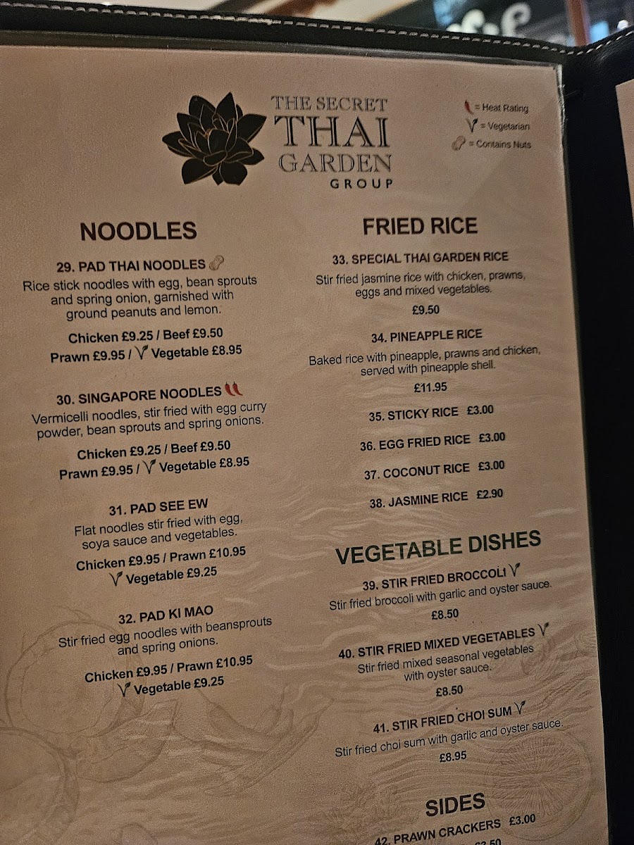 The Secret Thai Garden, Potters Bar Photo Menu 6