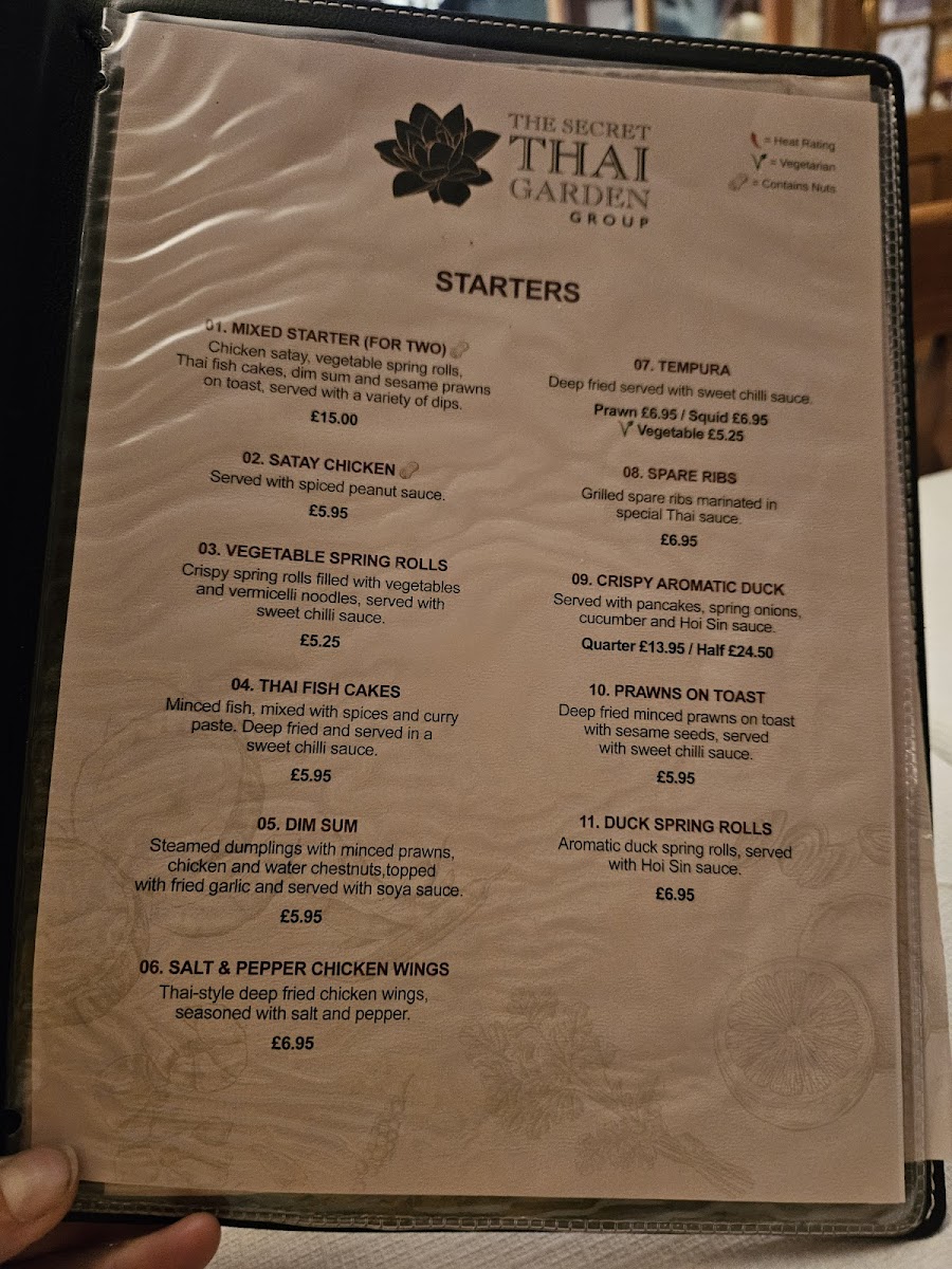 The Secret Thai Garden, Potters Bar Photo Menu 7