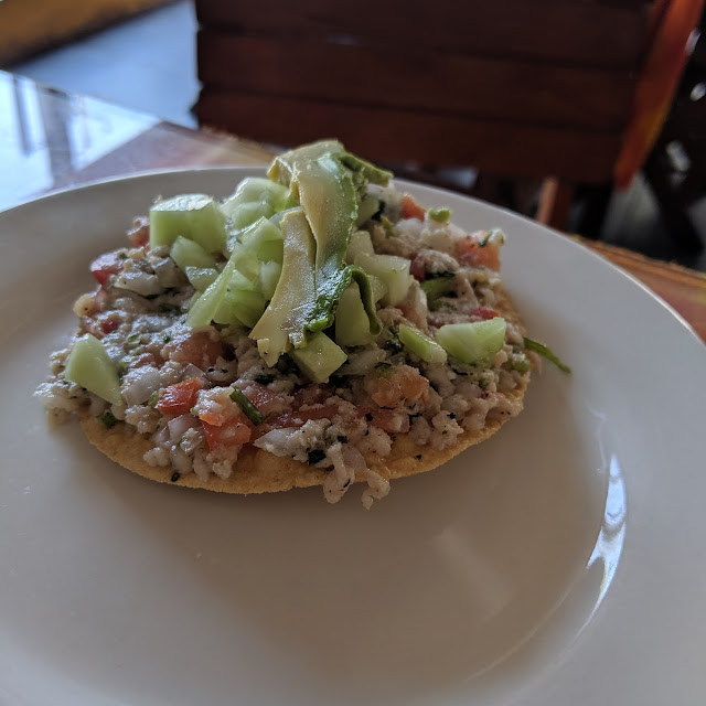 Tostadas de Ceviche de Pescado Y de Marlin
