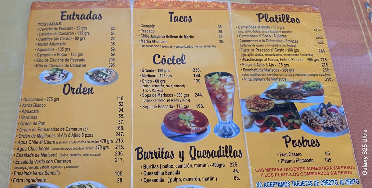 Mariscos el Guero Photo Menu 3