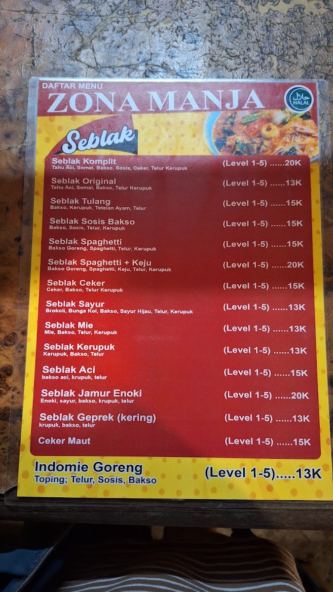 Seblak Zona Manja Photo Menu 1