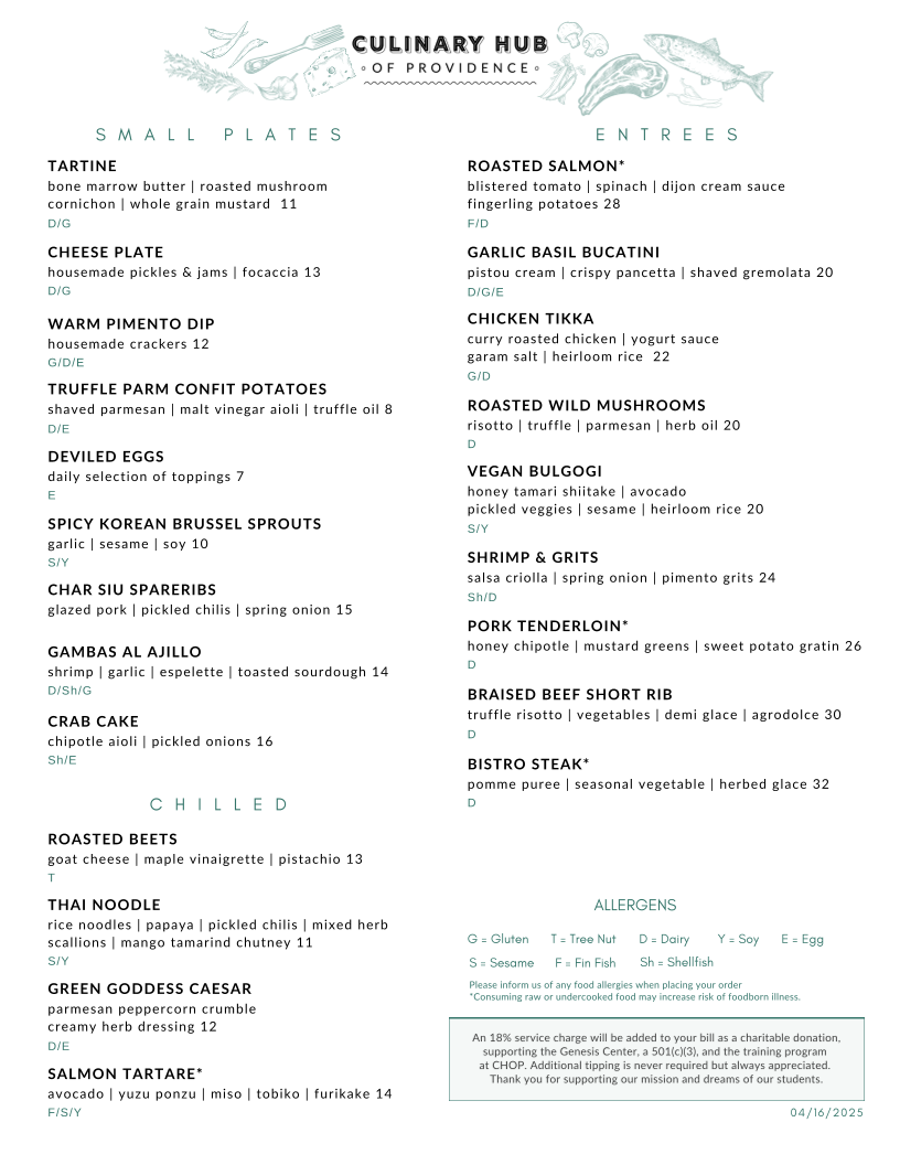 CHOP - Culinary Hub of Providence Photo Menu 1