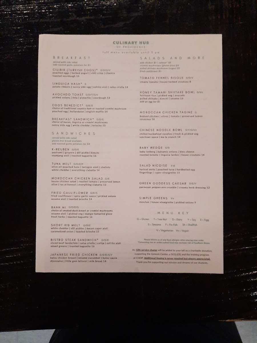 CHOP - Culinary Hub of Providence Photo Menu 10