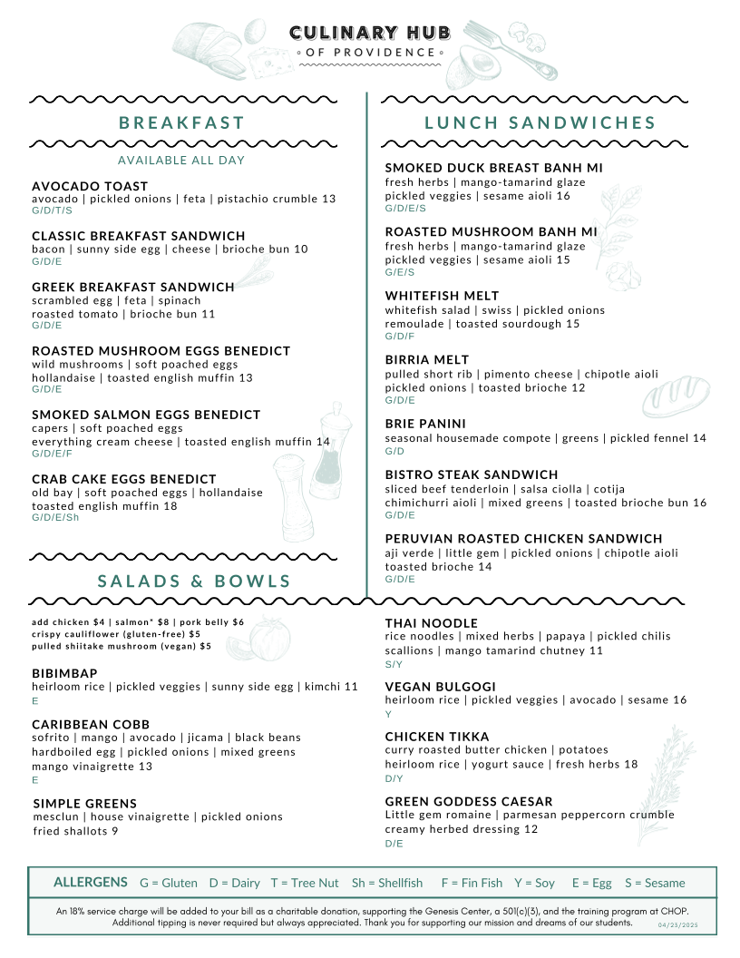 CHOP - Culinary Hub of Providence Photo Menu 2